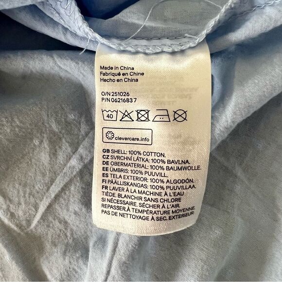 H&M Off the Shoulder Blouse Short Sleeve Top Light Blue Size 10 - Picture 7 of 7